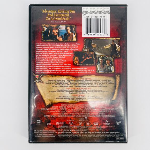 Pirates Of The Caribbean The Curse Of The Black Pearl Movie DVD - GUC - Picture 8 of 15